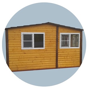 Баня модульная из блокхауса с закрытой верандой 6000х5000 мм